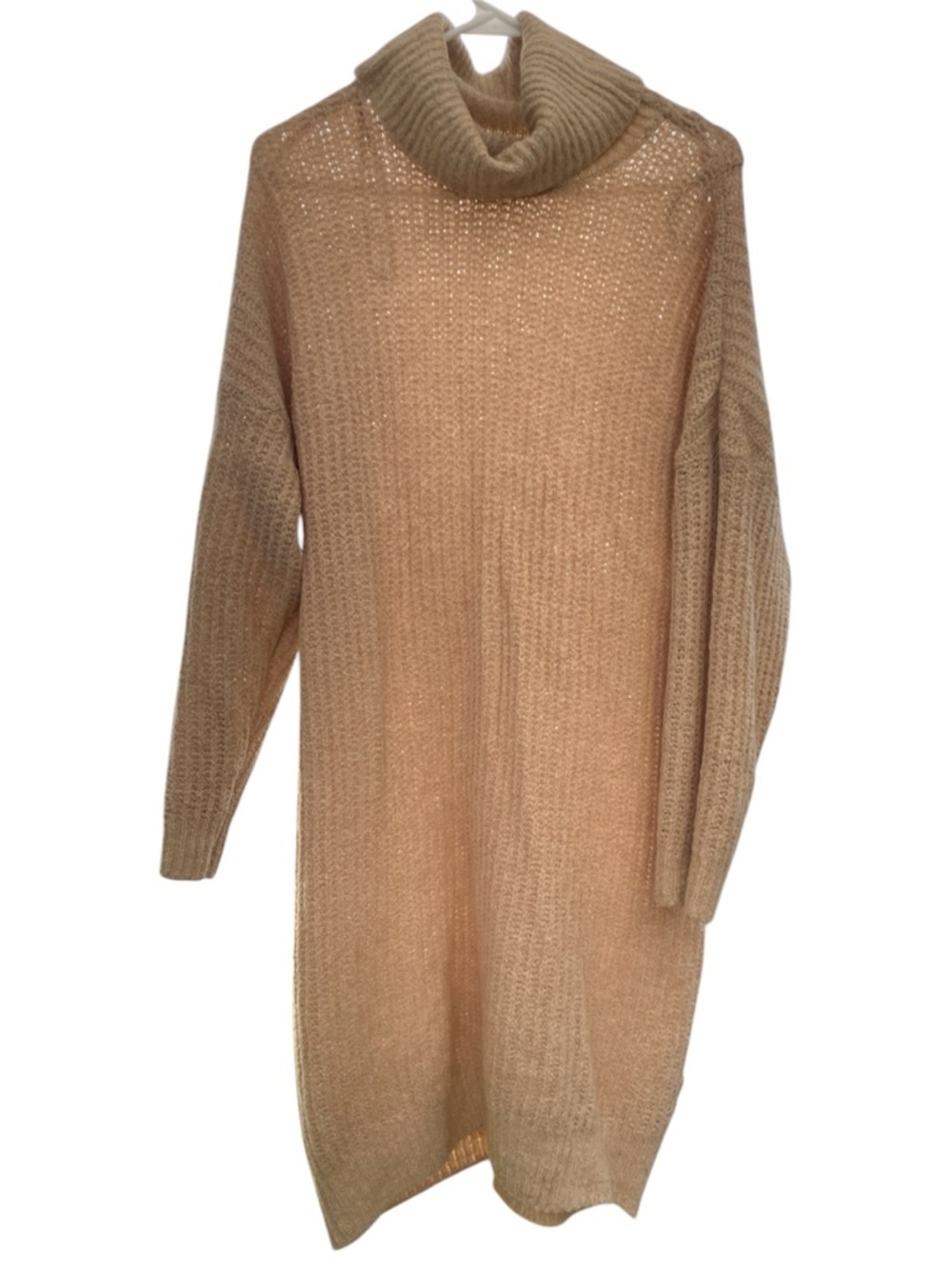 Chunky Soft Turtleneck Oatmeal Dress